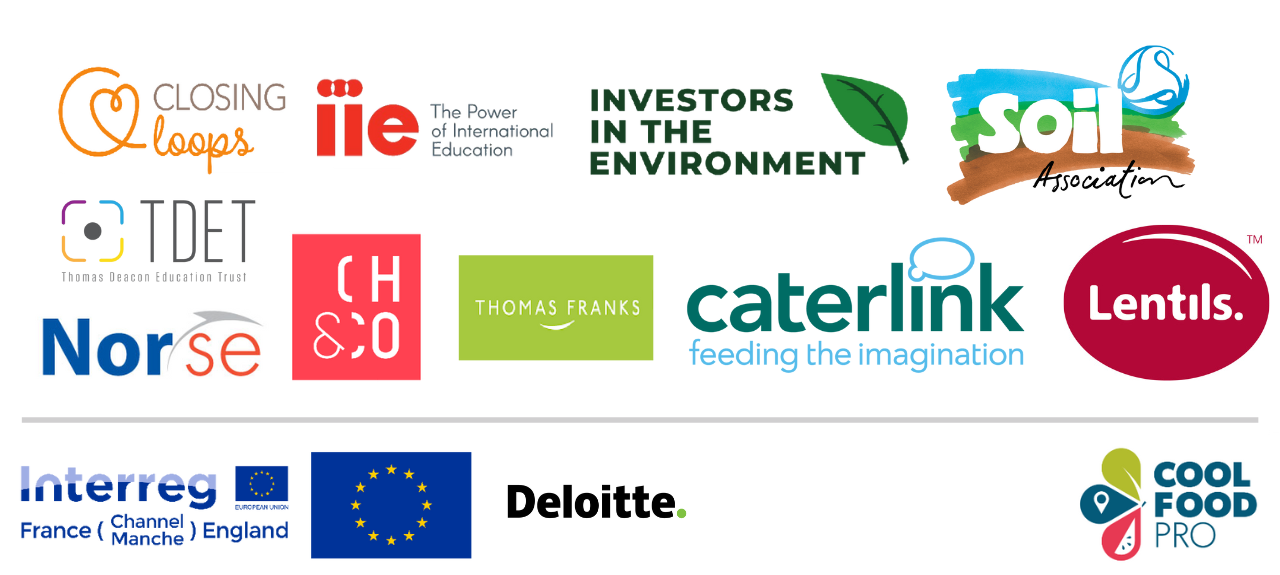 UK CFP Ambassadors: Closing loops, IIE, Investors in the Environment, Soil Association, TDET, Norse Catering, CH&CO, Thomas Frank, Caterlink, Lentils UK, Interreg Channel Marche, EU, Deloitte